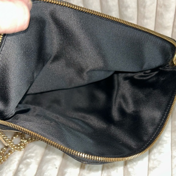 Henri Bendel Black and Cream Clutch with Chain Strap - Picture 8 of 10